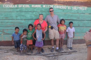 Lorraine and Reinaldo at the site of the school in El Salitrillo.  They added a schoolroom!